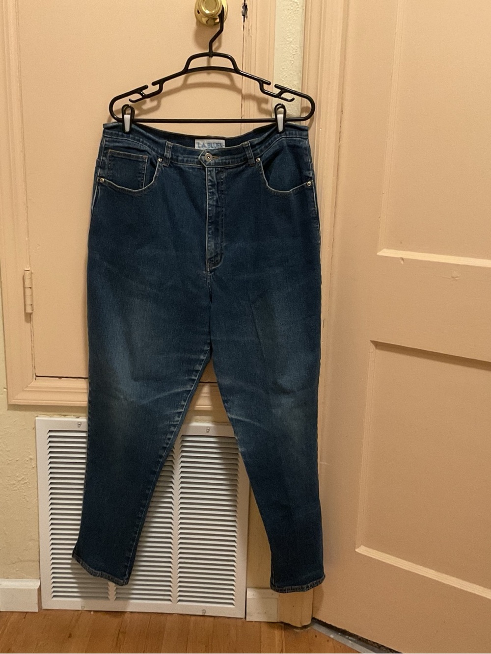 L.A. Blues Dark Indigo High-Rise Jeans, with Zipper Ankle
